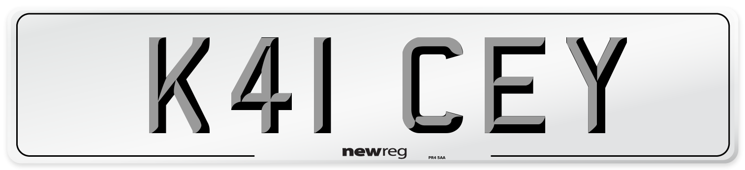 K41 CEY Number Plate from New Reg